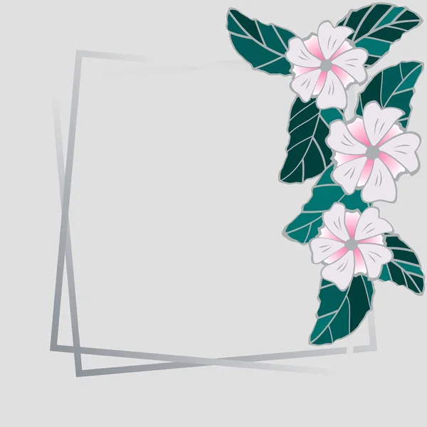 Cadre Lieu Pour Texte Décoré Délicates Fleurs Roses — Image vectorielle