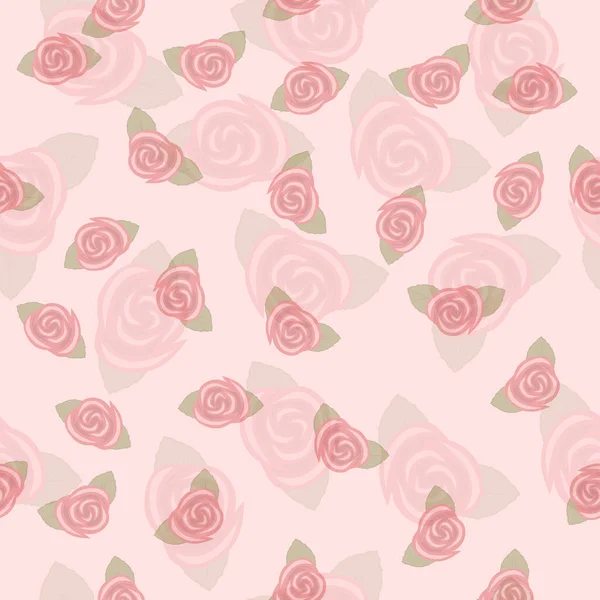 Motif Sans Couture Délicat Roses Aux Couleurs Pastel — Image vectorielle