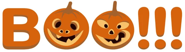 Mot Boo Lettres Sous Forme Pompe Halloween Image Isolée Sur — Image vectorielle