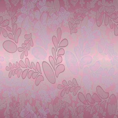 Soyut vektör deseni, pembe ve leylak dallar ve yapraklar