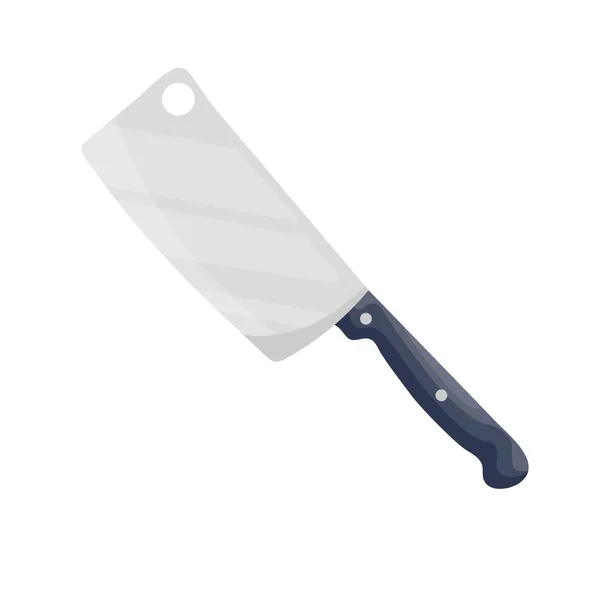Un hacha de cuchillo para la carne y el pescado sobre un fondo aislado en un dibujo animado plano style.vector ilustración — Archivo Imágenes Vectoriales
