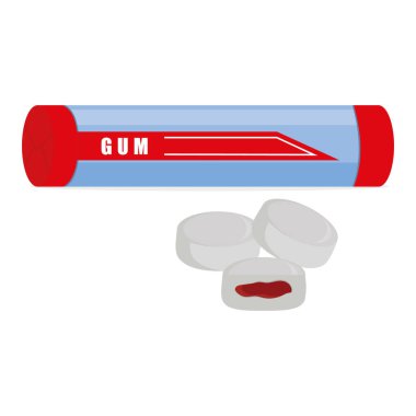 beyaz arkaplanda izole sakız, vektör illüstrasyonu