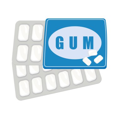 beyaz arkaplanda izole sakız, vektör illüstrasyonu