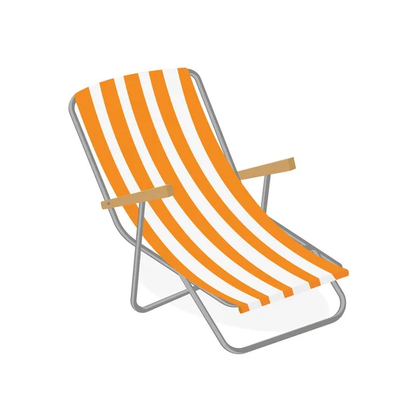Chaise longue rayée, illustration vectorielle couleur en style dessin animé sur fond blanc — Image vectorielle