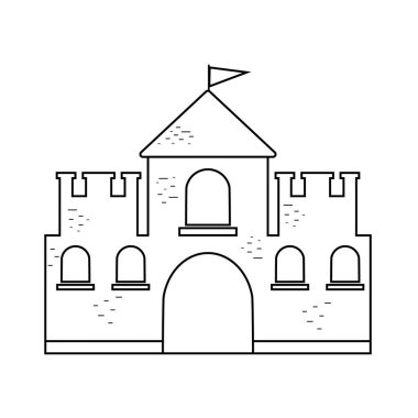 Kumdan kale çizgisi, beyaz arkaplanda vektör çizimi