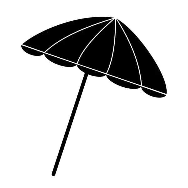 Sun umbrella, black silhouette icon, vector isolated illustration — Stock Vector