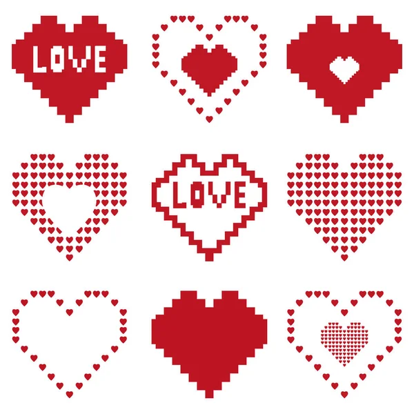 Srdce Symbol Lásky Barevný Vektor Ilustrace Bílém Pozadí — Stockový vektor