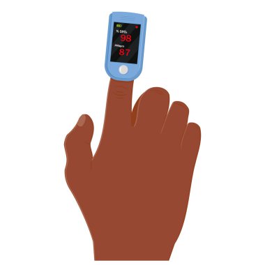 oxygen measuring device on the finger, color vector isolated cartoon-style illustration clipart