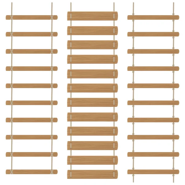 Três escadas de corda isoladas num fundo branco. Ilustração do vetor da cor. —  Vetores de Stock