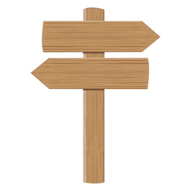 Tahta işaretçi. Boş Ahşap Billboard, renk vektörü karikatür çizimi