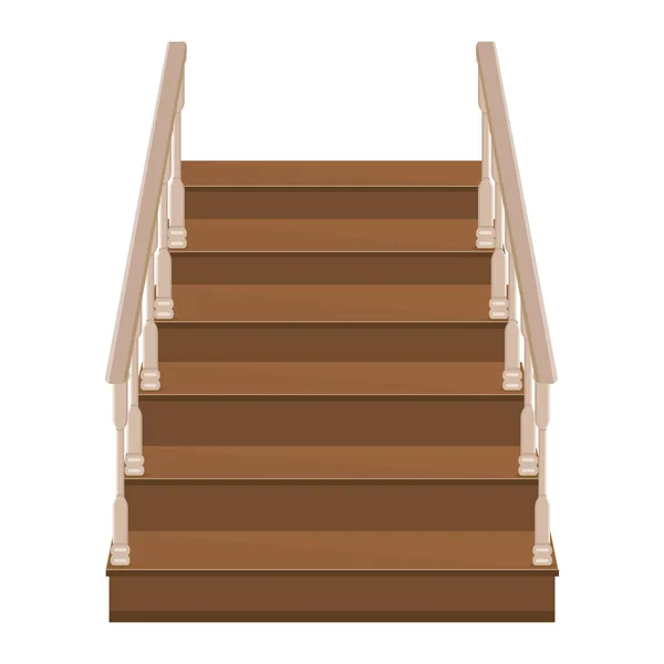 Escalier en bois vers le porche - un escalier pour entrer dans la maison avec des balustrades décoratives en bois — Image vectorielle