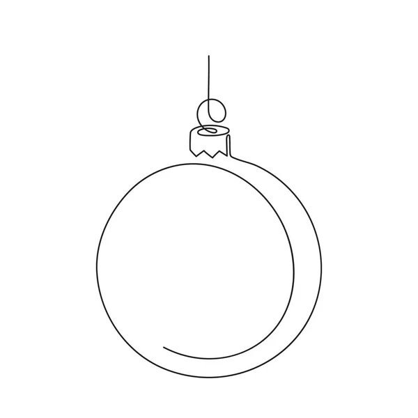 Doodle Χριστουγεννιάτικη Μπάλα Μία Γραμμή Τέχνης Συνεχές Περίγραμμα Χειροποίητη Διακόσμηση — Διανυσματικό Αρχείο