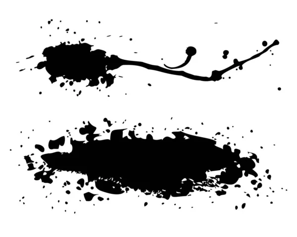 Grunge Ink Blots Streaks Splashes Spoashes Dots Streaks Abstract Spots — стоковий вектор