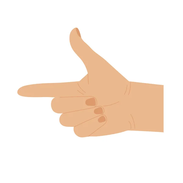 Χέρι Που Δείχνει Επίπεδο Στυλ Κάτρον Χειρονομία Κατεύθυνσης Δείκτη Δαχτύλου — Διανυσματικό Αρχείο