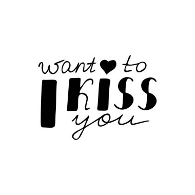 Aşk mektupları, el yazısı. Sevgililer günü kartı, tebrik kartı, el yazısı. Tatile kadar seni öpmek istiyorum. Poster, etiket, afiş için romantik bir yazı.