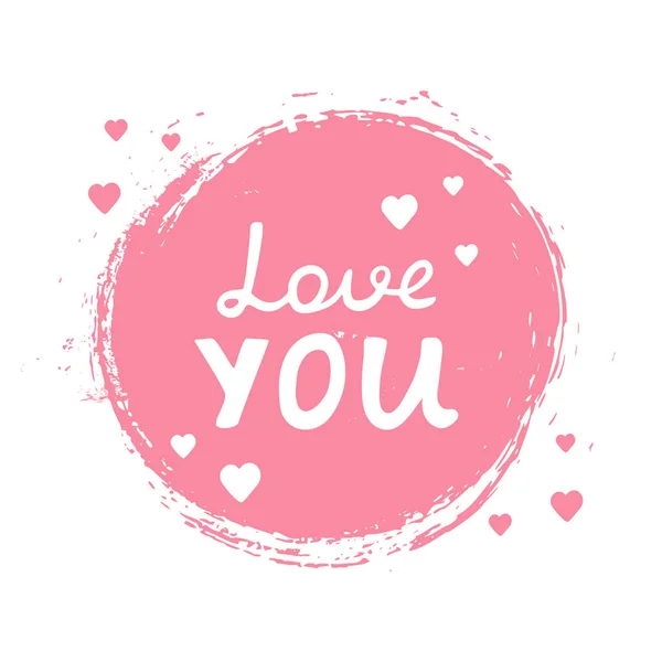 Love Letletlettering Calligraphy Valentine Card Propulation Template Handwritten Text Love — 스톡 벡터