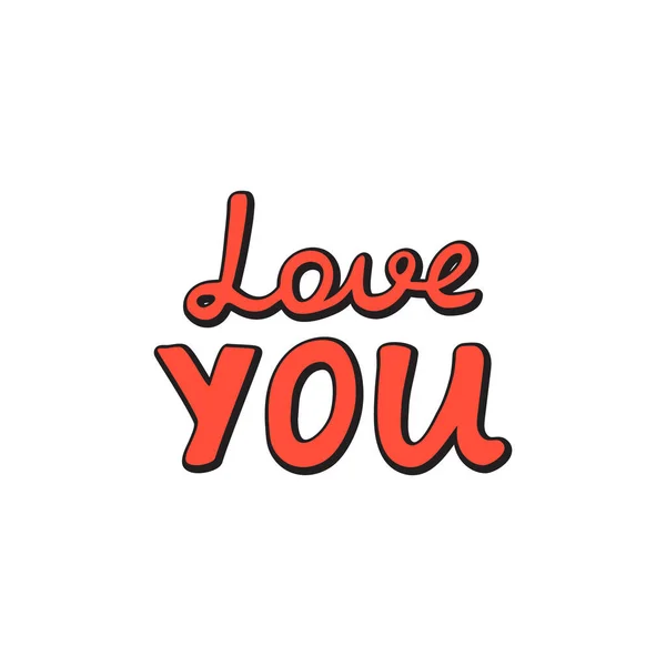 Love Lettering Calligraphy Valentine Card Congratulation Template Handwritten Text Love — Stock Vector