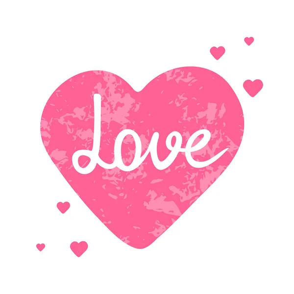 Love Letlettering Calligraphy Valentine Card Texture Heart Prospulation Template Handwritten — 스톡 벡터