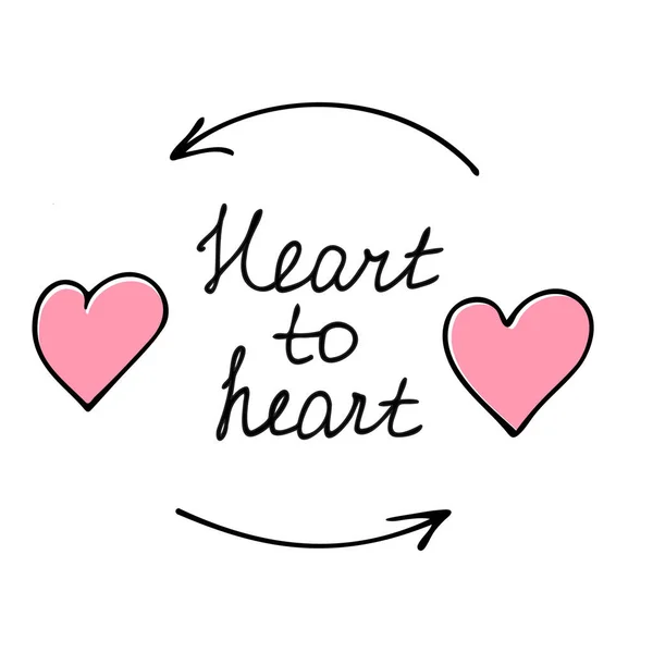 Love Lettering Calligraphy Valentine Card Congratulation Template Handwritten Text Heart — Stock Vector