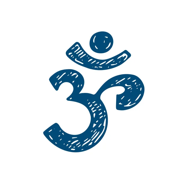 Aum Symbole Hindouisme Calligraphie Icône Simple Logo Son Sacré Mot — Image vectorielle