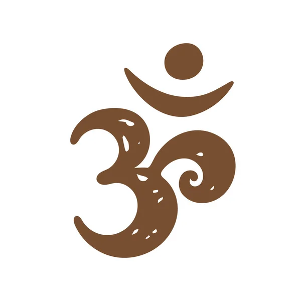 Aum Hinduizm Sembolü Kaligrafi Basit Ikon Kutsal Ses Logosu Ilkel — Stok Vektör