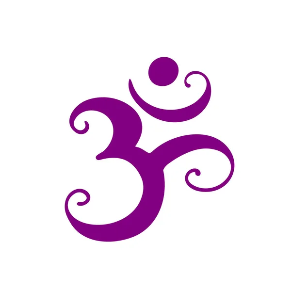 Aum Simbolo Dell Induismo Calligrafia Icona Semplice Logo Del Suono — Vettoriale Stock
