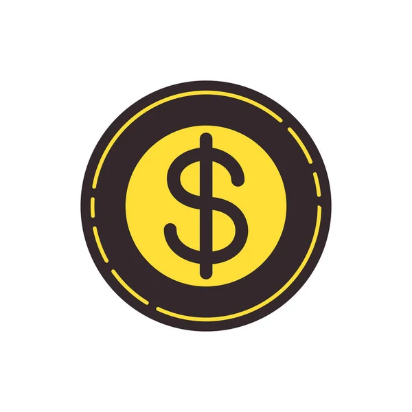 Значок Монетного Доллара Финансовый Знак Финансы Валюта — стоковый вектор