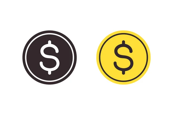 Ikona Mincí Finanční Znamení Finance Měna Jednoduchý Minimalistický Design — Stockový vektor