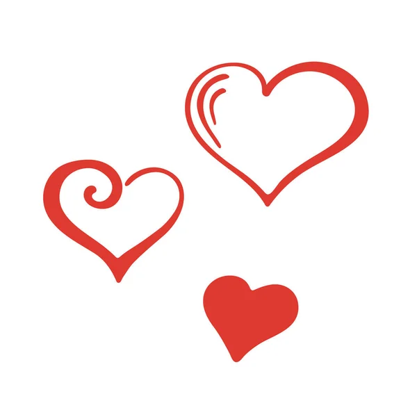 Karalama Kalpler Aşkın Romantik Ilişkilerin Sembolü Sevgililer Günü Için Şenlik — Stok Vektör