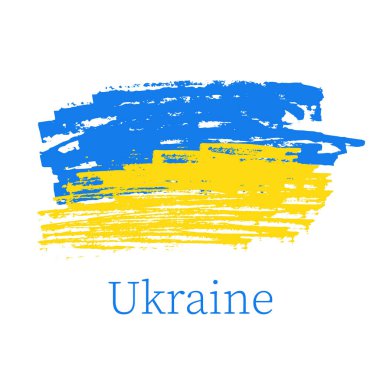 Ukraine flag background, symbol of peace and freedom. National blue-yellow sign of independence, backdrop, icon. Brush painted grunge wallpaper.