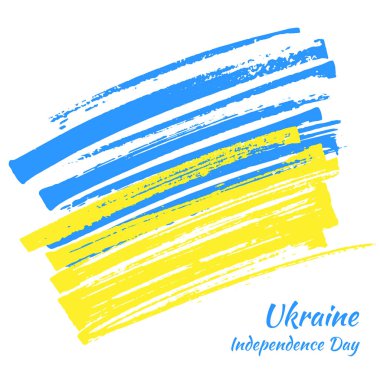 Ukrayna bayrağı geçmişi, barış ve özgürlüğün sembolü. Ulusal mavi-sarı bağımsızlık işareti, arka plan, ikon. Fırça boyalı grunge duvar kağıdı.