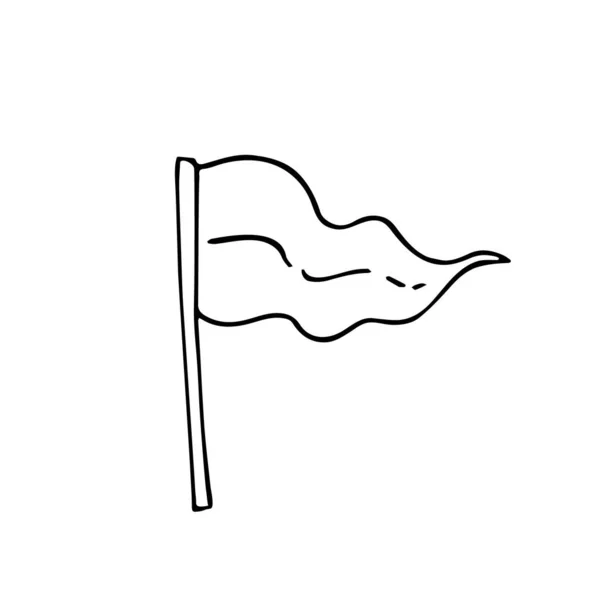 Handgetekende Vlag Doodle Stijl Nationaal Patriottisch Sign Minimalistische Eenvoudige Tekening — Stockvector