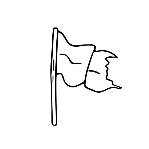 Handgetekende Vlag Doodle Stijl Nationaal Patriottisch Sign Minimalistische Eenvoudige Tekening — Stockvector