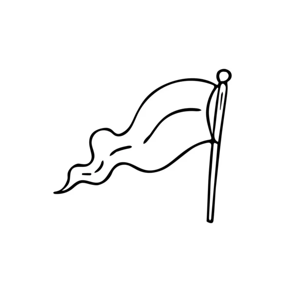 Handgetekende Vlag Doodle Stijl Nationaal Patriottisch Sign Minimalistische Eenvoudige Tekening — Stockvector