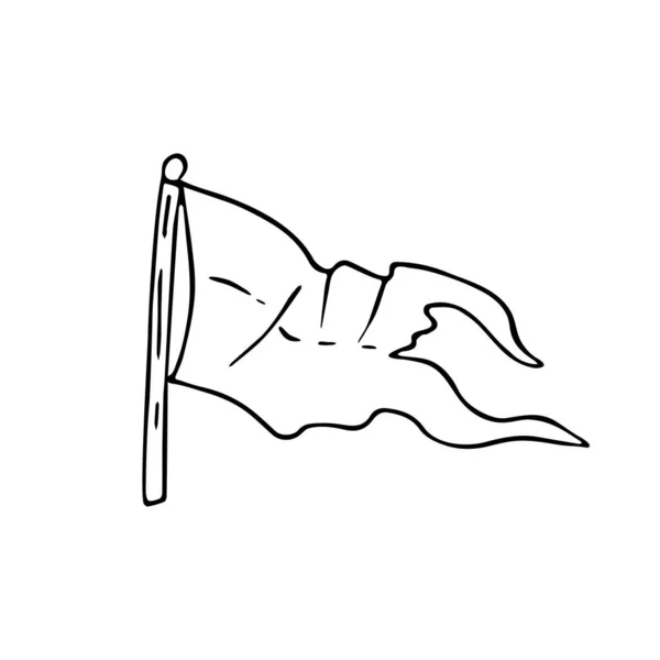 Bandeira Desenhada Mão Estilo Doodle Nacional Patriótico Sign Minimalistic Desenho — Vetor de Stock