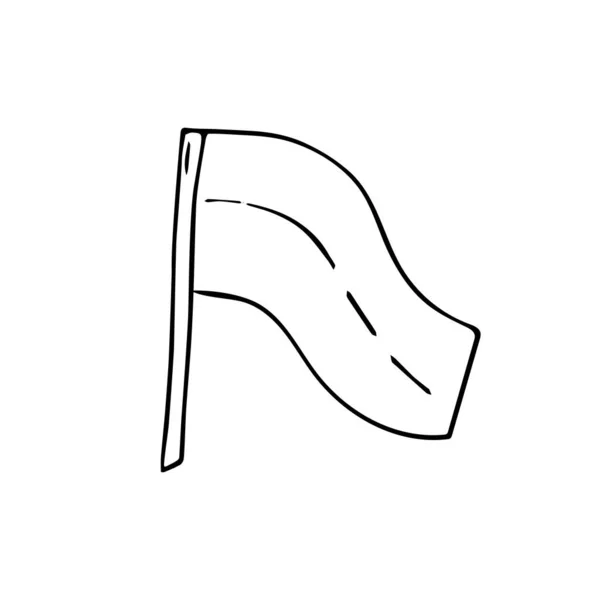 Handgetekende Vlag Doodle Stijl Nationaal Patriottisch Sign Minimalistische Eenvoudige Tekening — Stockvector