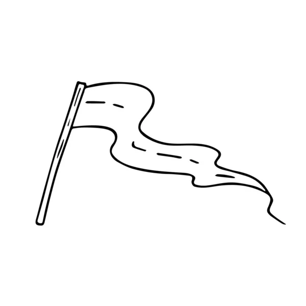 Handgezeichneter Flaggenkritzelstil Nationalpatriotisches Zeichen Minimalistische Einfache Zeichnung Schnell Bemalt Skizzenbanner — Stockvektor