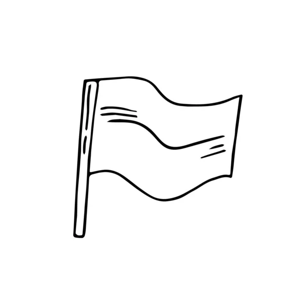 Handgetekende Vlag Doodle Stijl Nationaal Patriottisch Sign Minimalistische Eenvoudige Tekening — Stockvector