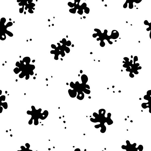 Seamless Pattern Grunge Ink Blots Streaks Splashes Spots Dots Streaks — стоковый вектор