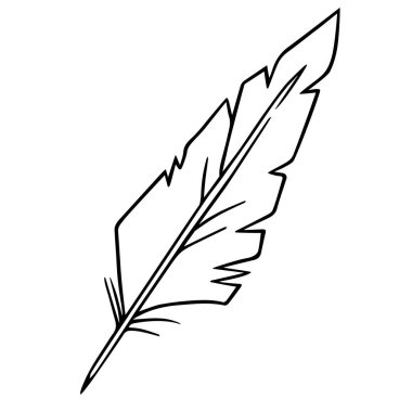 Kuş tüyü kalem, mürekkep kalemi, el çizimi taslak, karalama. Freehand, minimalizm tarzı, çizgi sanatı. İzole Vektör
