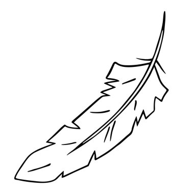 Kuş tüyü kalem, mürekkep kalemi, el çizimi taslak, karalama. Freehand, minimalizm tarzı, çizgi sanatı. İzole Vektör