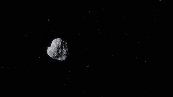 Asteroid in space, realistic rock in space, comet in space 3d render
