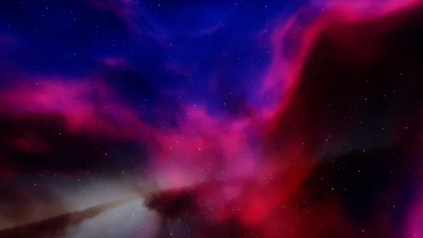 red-violet nebula in outer space, horsehead nebula, unusual colorful nebula in a distant galaxy, red nebula 3d render