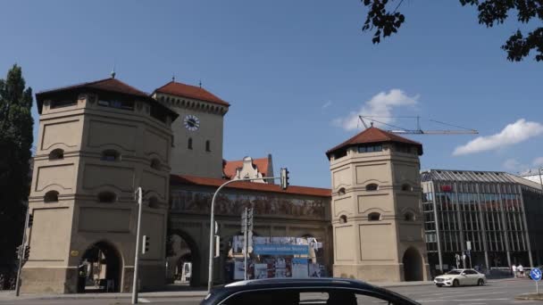 Vista Uma Rua Centro Munique Alemanha Dia Ensolarado Verão — Vídeo de Stock