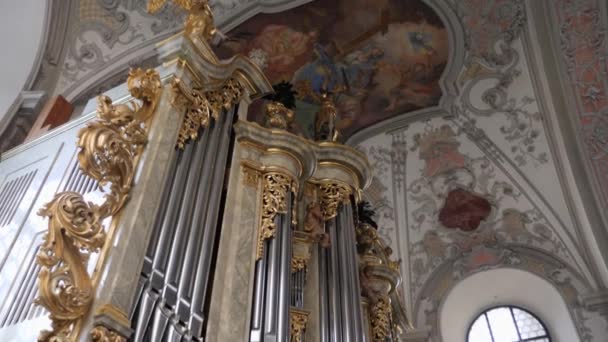 Innenansicht Der Heilig Kreuz Kirche Und Der Orgel Augsburg — Stockvideo