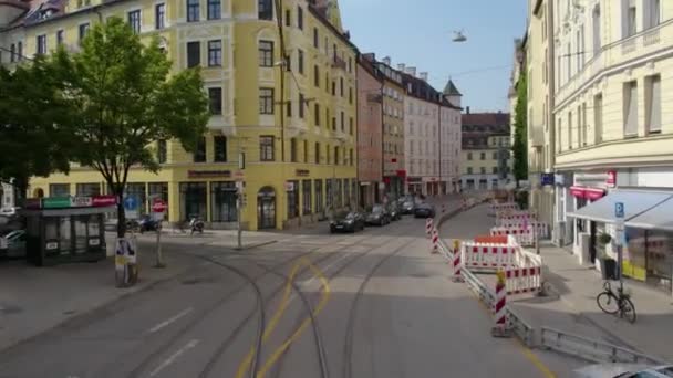 Luchtfoto Van Een Straat München Duitsland Vanaf Top Van Een — Stockvideo