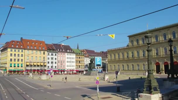 Veduta Aerea Una Strada Monaco Baviera Germania Dalla Cima Autobus — Video Stock