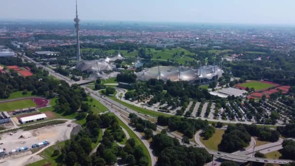 Luftaufnahme Der Stadt München Einem Sonnigen Sommertag — Stockvideo