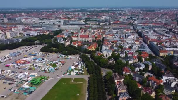 Aerial View City Munich Germany Sunny Summer Day — Stock Video