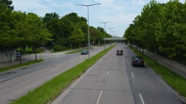 Latające Wokół Ulic Monachium Bawarii Niemcy Szczycie Podwójnego Autobusu Decker — Wideo stockowe